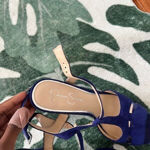 Jessica Simpson Blue Suede High Heels.
